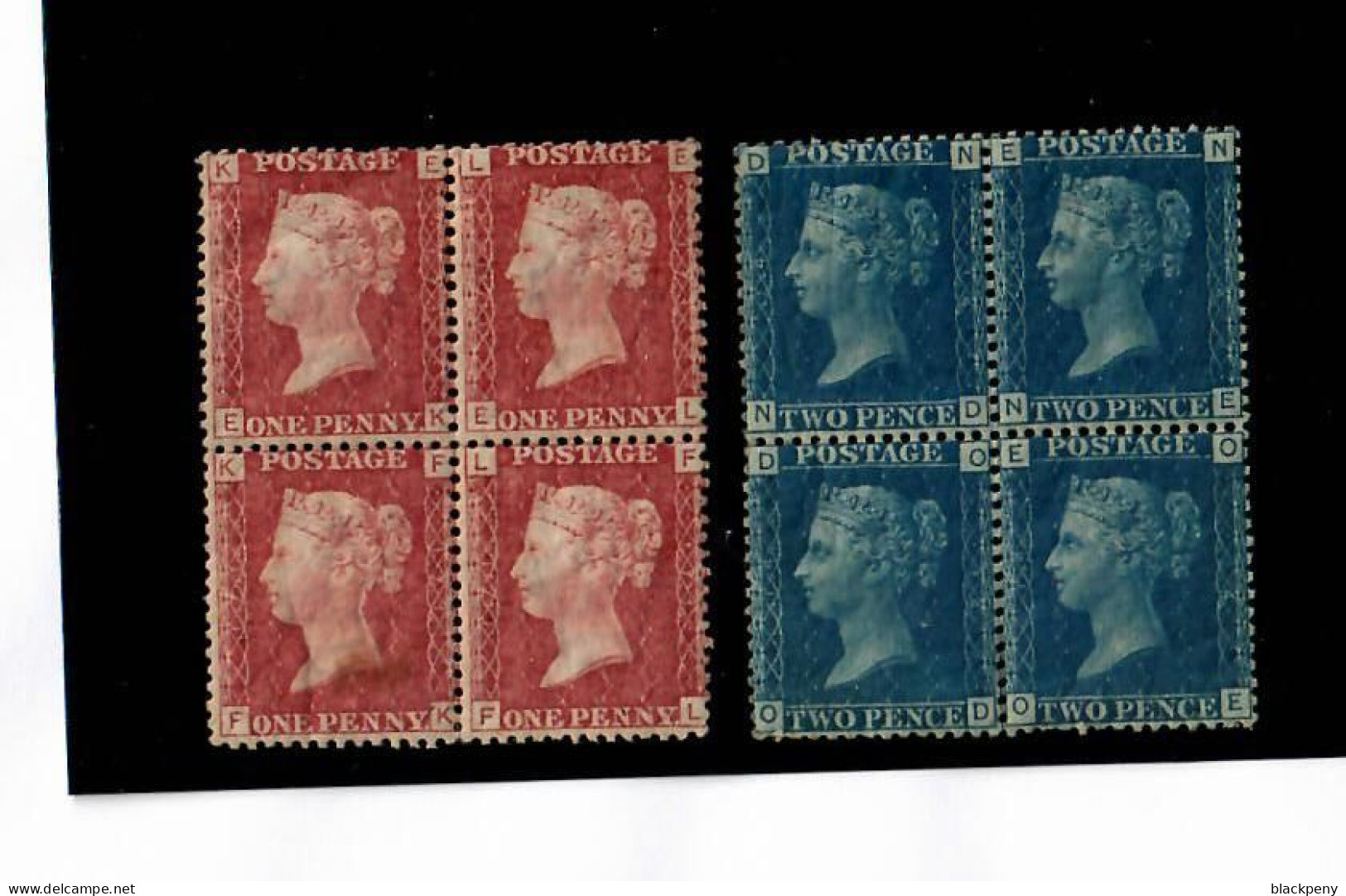 Grande Bretagne 1858 Bloc De 4  N° 26 Et 27 Neuf *  REINE VICTORIA - Unused Stamps