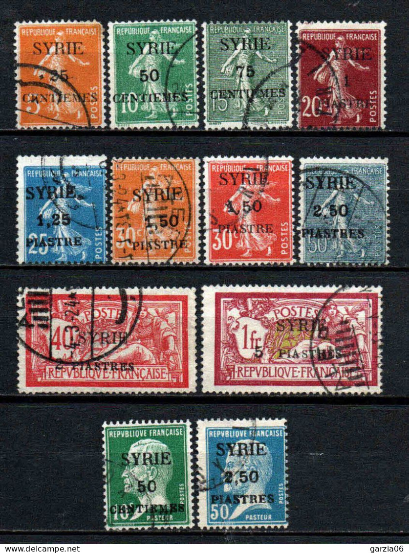 Syrie  - 1924 - Tb De France   Surch - N° 106 à 114 + 116/119/121 -  Oblit - Used - Oblitérés