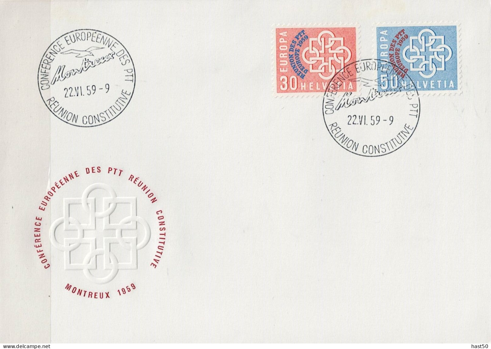 Schweiz Switzerland Suisse - Konferenz Der PTT-Verwaltung (MiNr: 681/2) 1959 - FDC - FDC