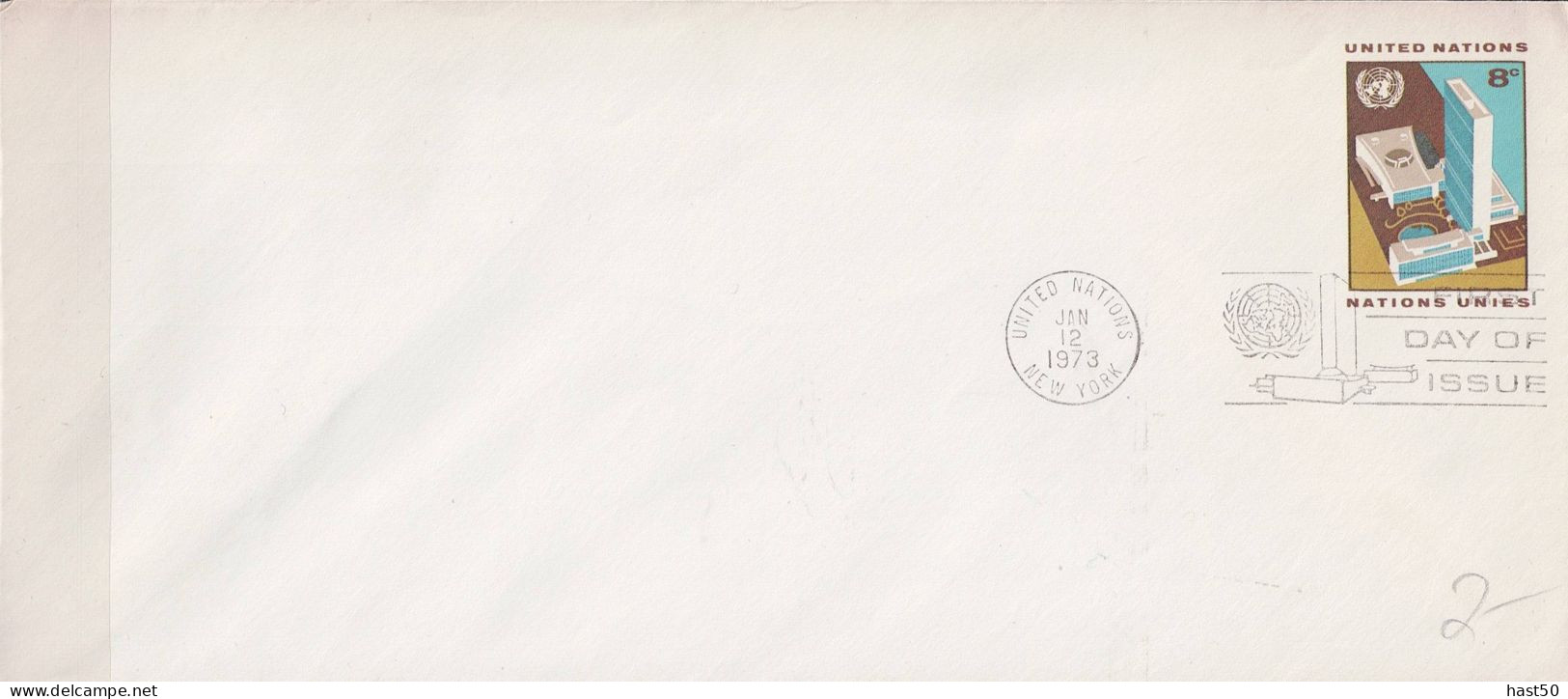 UN New York - Briefumschlag (MiNr: U 5B) 1973 - FDC - Storia Postale