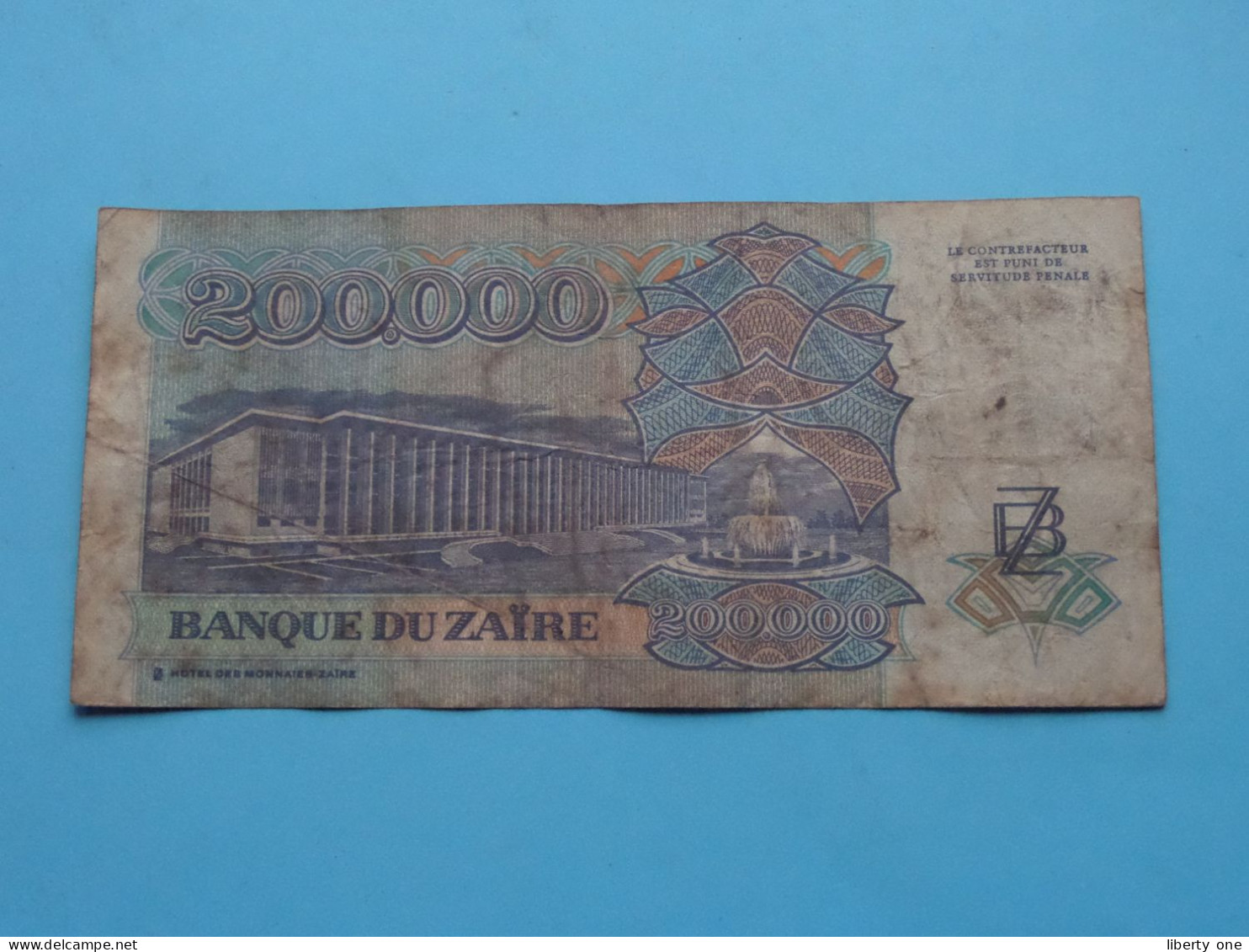 Deux Cent Mille (200.000) Zaires ( See / Voir Scans ) Banque Du ZAIRE - 1-3-1992 ( Circulated ) ! - Zaïre