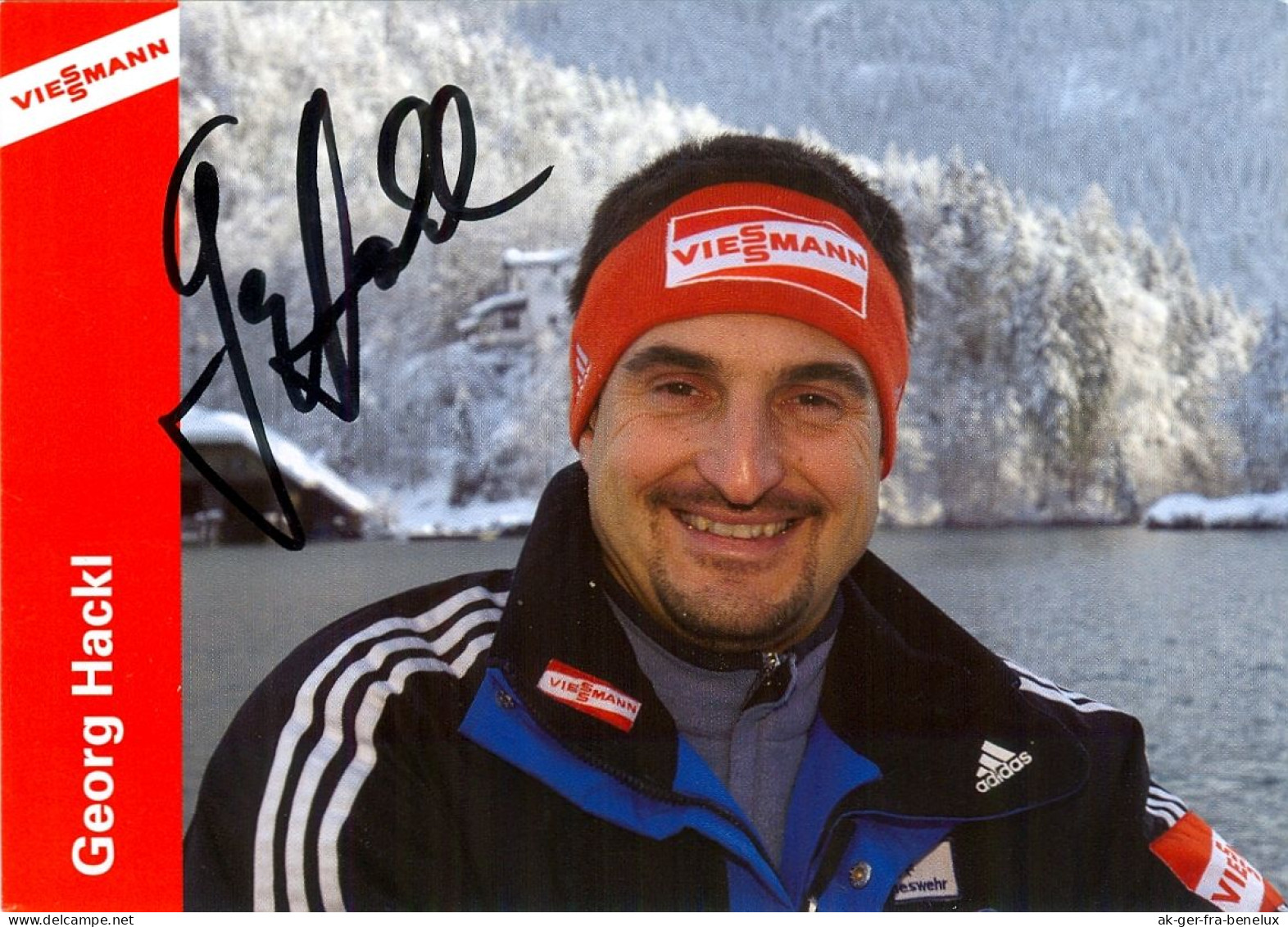 Autogramm AK Rodeln Rennrodler Georg Schorsch Hackl Rodelclub RC Berchtesgaden Bischofswiesen Olympiasieger Olympia Gold - Autografi