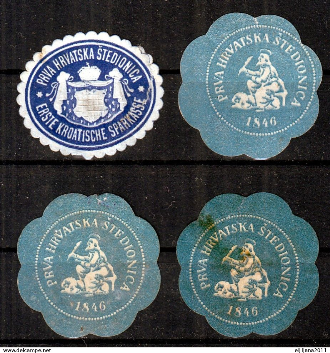 Croatia ⁕ Seal Mark - Prva Hrvatska Štedionica 1846 ⁕ FIRST CROATIEN SAVING BANK ⁕ 4v Used, POSTER STAMP - Erinnophilie