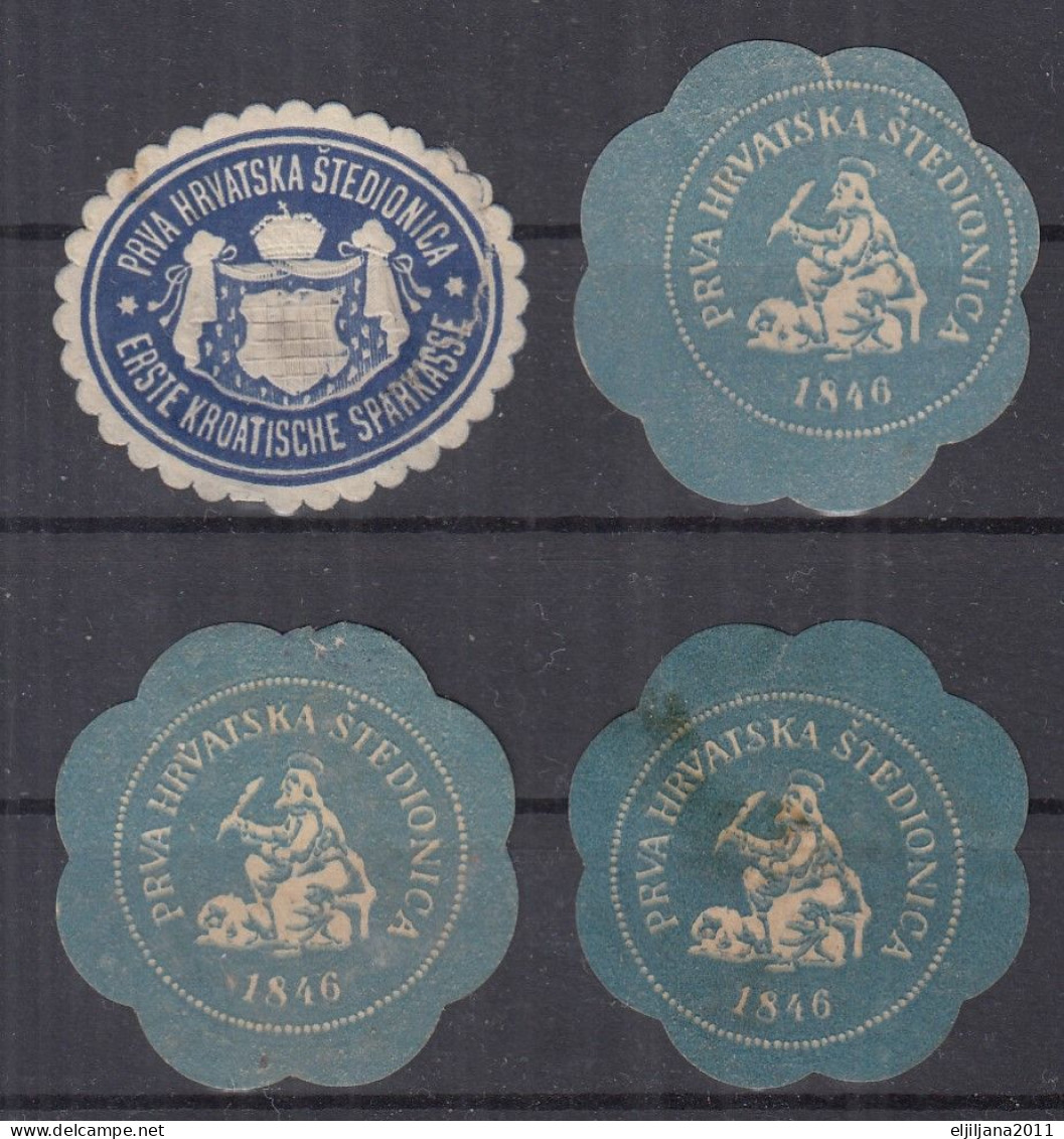 Croatia ⁕ Seal Mark - Prva Hrvatska Štedionica 1846 ⁕ FIRST CROATIEN SAVING BANK ⁕ 4v Used, POSTER STAMP - Erinnophilie