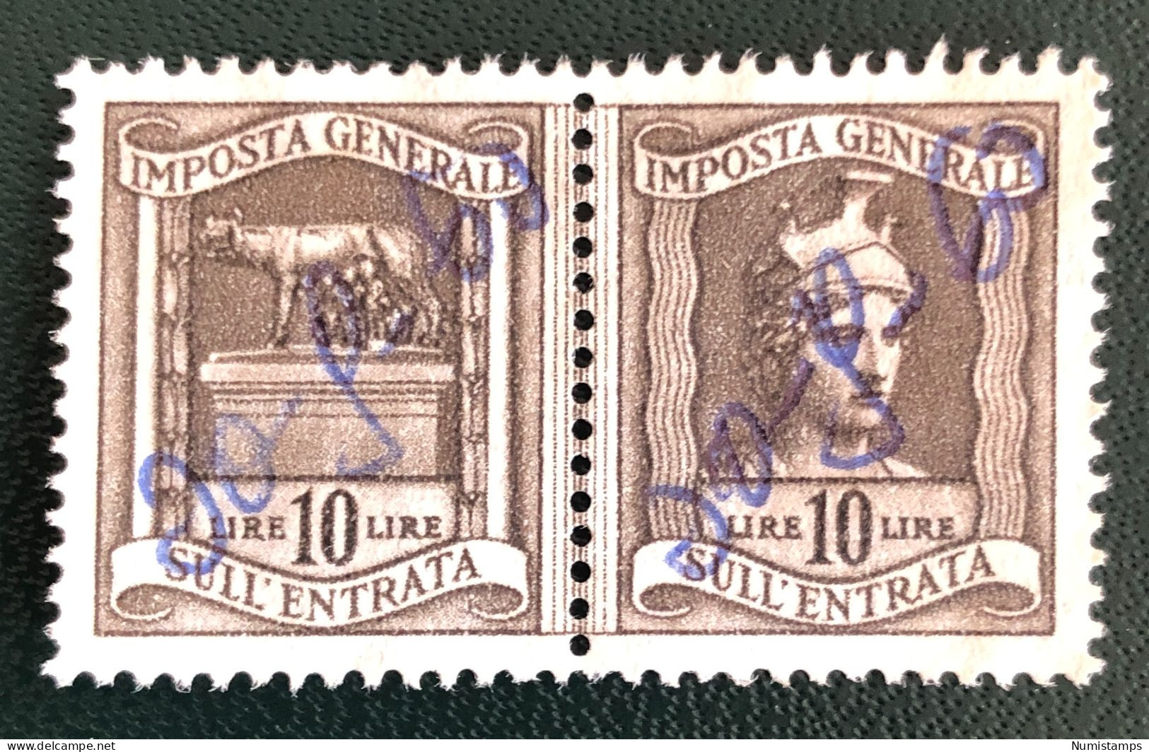 Imposta Generale Sull'entrata - Lire 10 - Revenue Stamps
