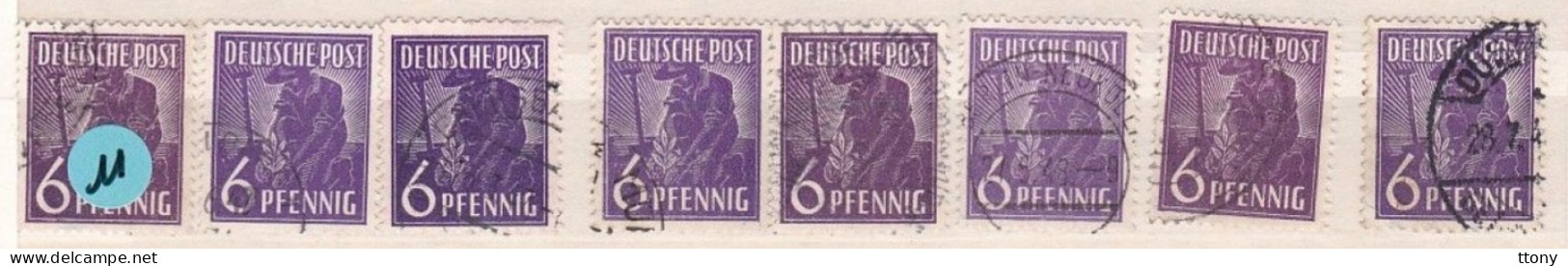 Un Lot De 8  Timbres Oblitéré  6  Pfennig  Deutsche Post  N° 33     Allemagne   Occupation Alliée   Zone Interalliée AAS - Usados