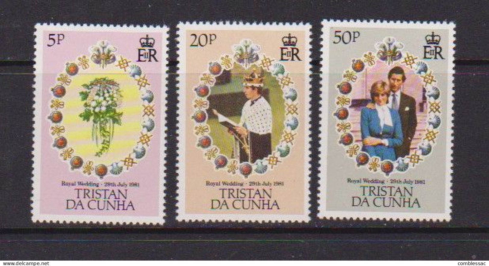 TRISTAN  DA  CUNHA    1981    Royal  Wedding   Set  Of  3    MH - Tristan Da Cunha