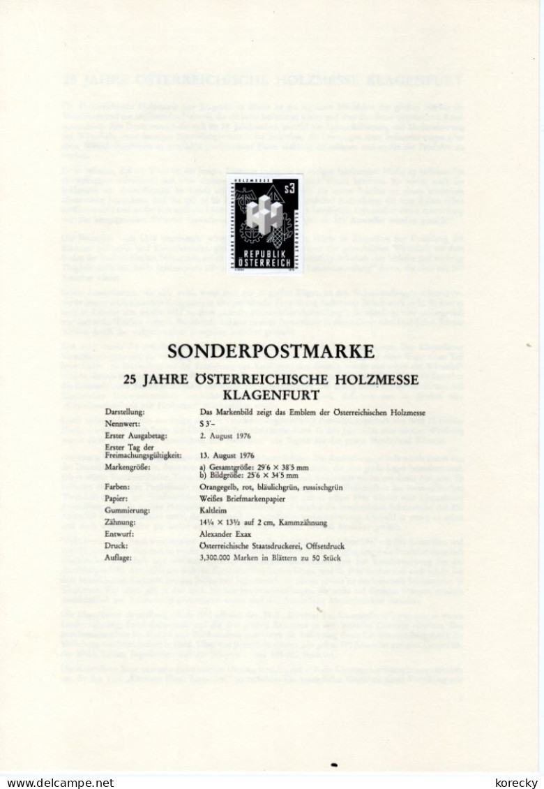 1976 - 1517 - Schwarzdruck - Holzmesse Klagenfurt - Proofs & Reprints