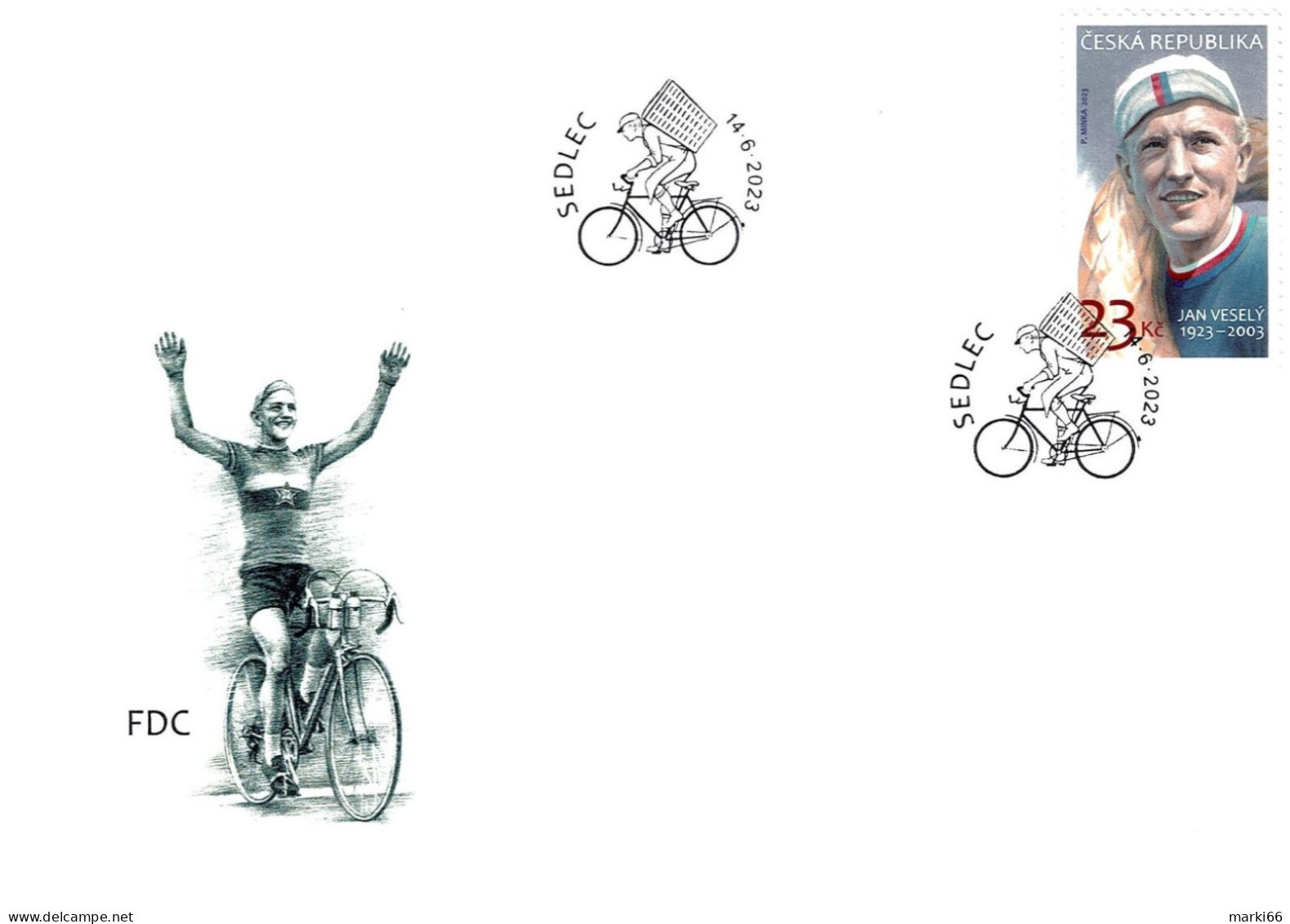 Czech Republic - 2023 - Sport - Jan Vesely, Czech Cyclist - FDC (first Day Cover) - FDC