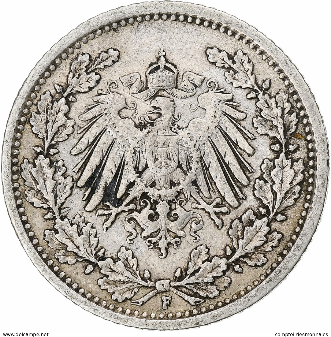 Empire Allemand, 1/2 Mark, 1906, Stuttgart, TB+, Argent, KM:17 - 1/2 Mark