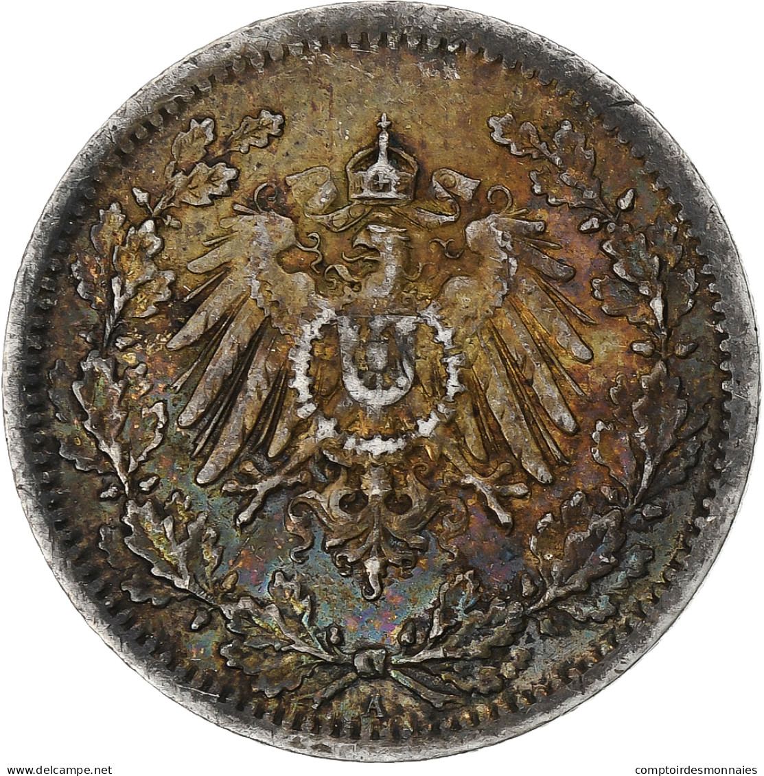 Empire Allemand, 1/2 Mark, 1916, Berlin, TB+, Argent, KM:17 - 1/2 Mark