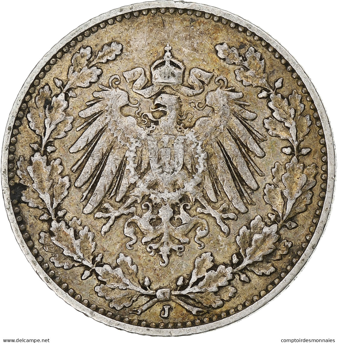 Empire Allemand, 1/2 Mark, 1911, Hamburg, TTB, Argent, KM:17 - 1/2 Mark