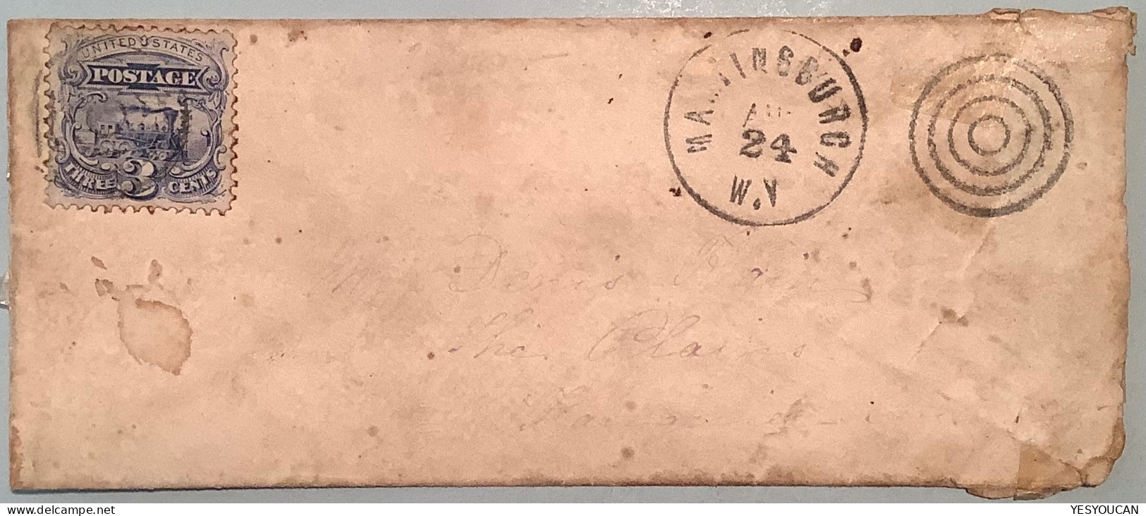 US 114 On MARTINSBURGH W.V Cover Frkd 1869 3c (Train USA Berkeley County West Virginia Locomotive - Covers & Documents