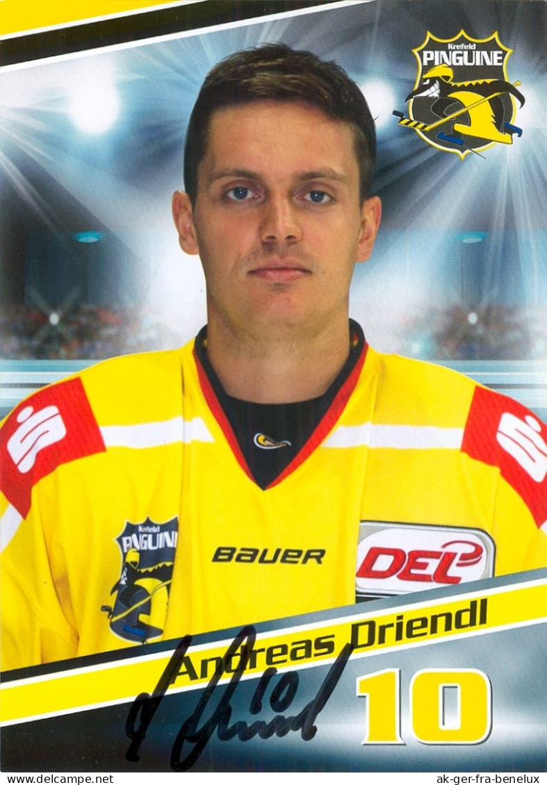 Autogramm Eishockey AK Andreas Andi Driendl Krefeld Pinguine 15-16 Schongau Füssen Allgäu Hamburg Freezers Ravensburg - Sports D'hiver