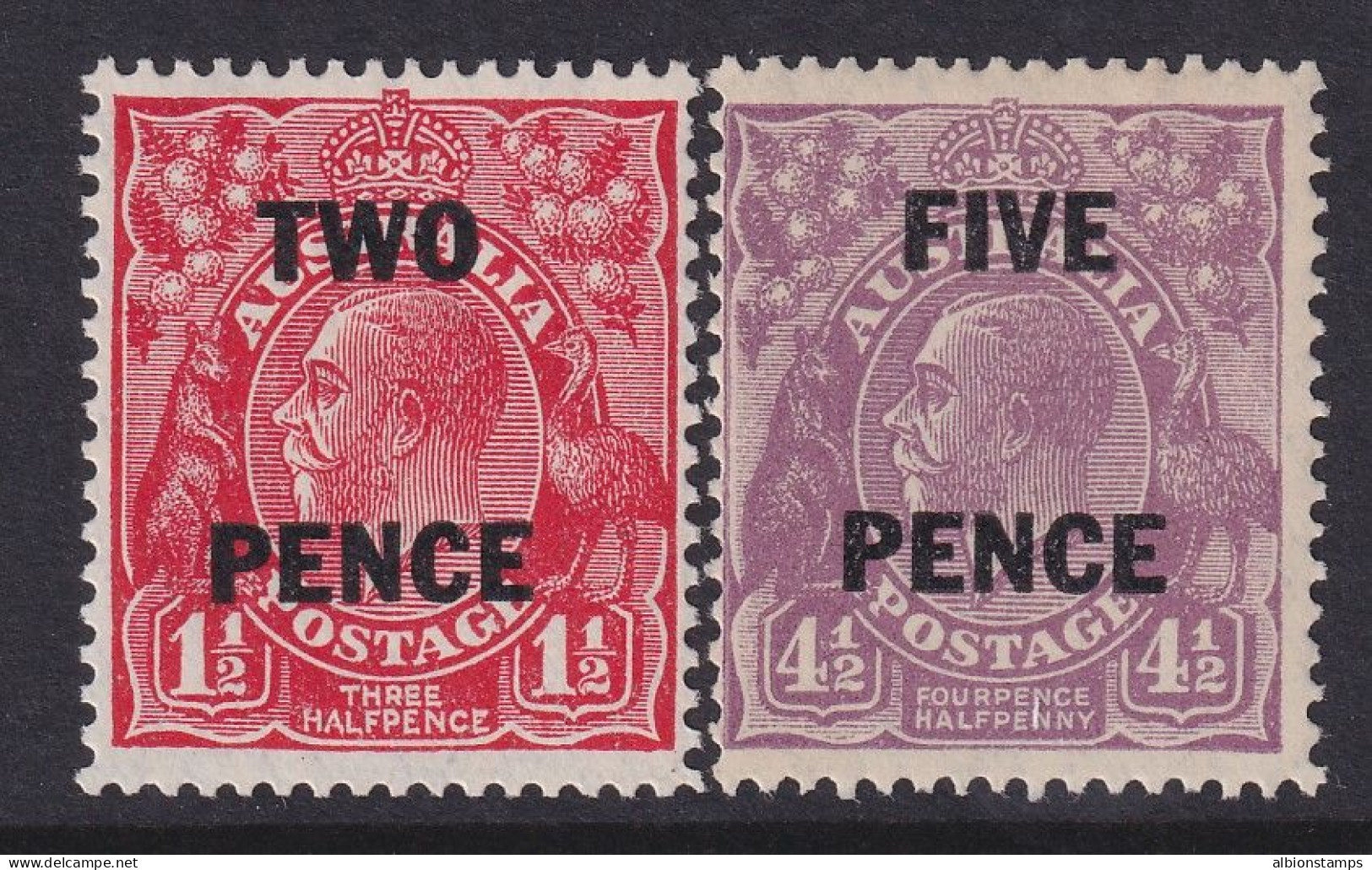 Australia, Scott 106-107 (SG 119-120), MLH - Mint Stamps