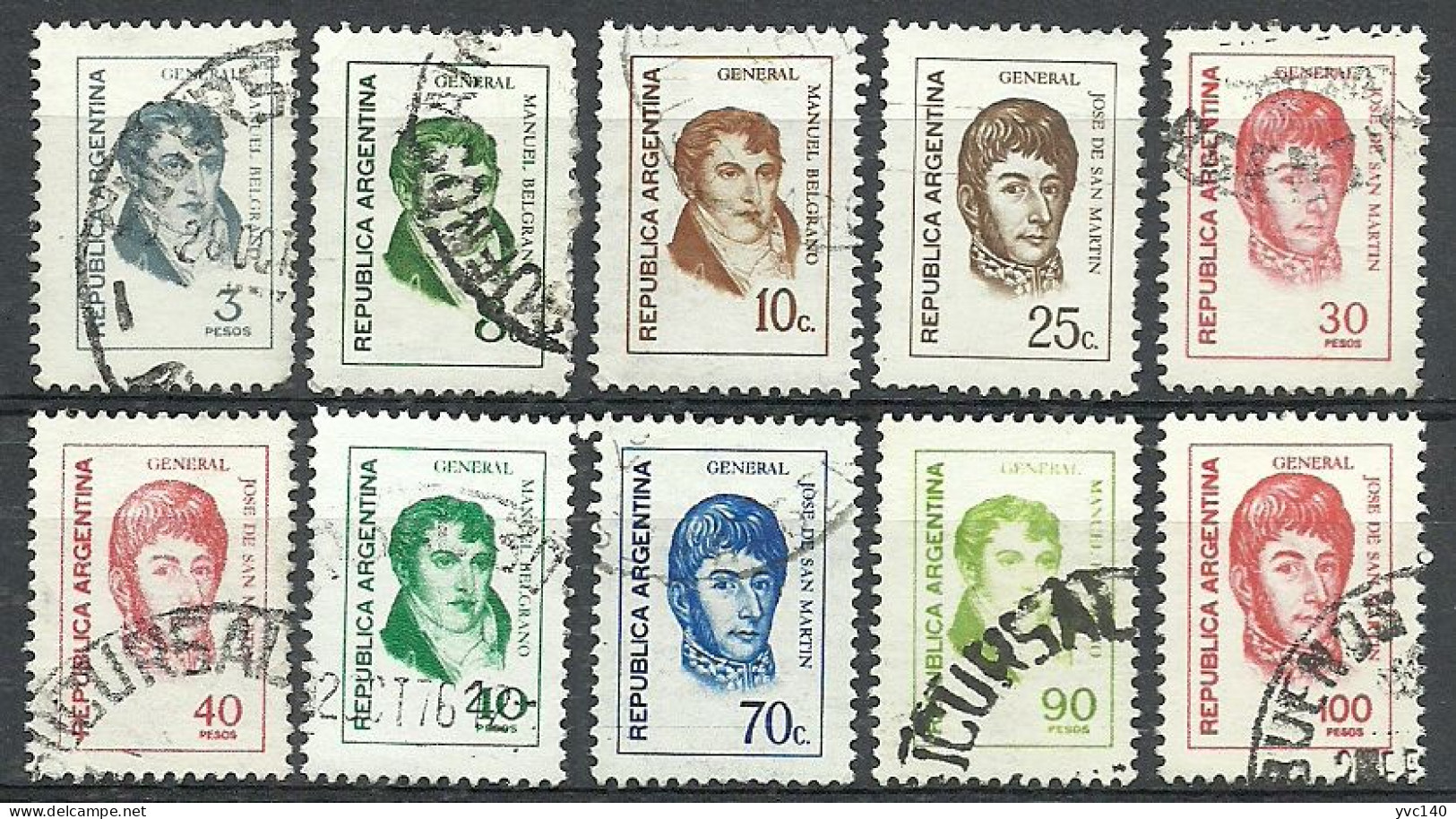 Argentina ; 1970 Issue Stamps - Usados