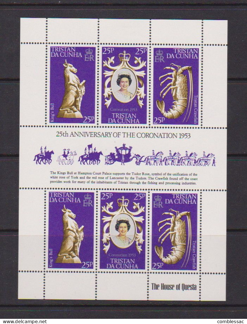 TRISTAN  DA  CUNHA    1978    25th  Anniv  Of  Coronation    Sheetlet    MH - Tristan Da Cunha