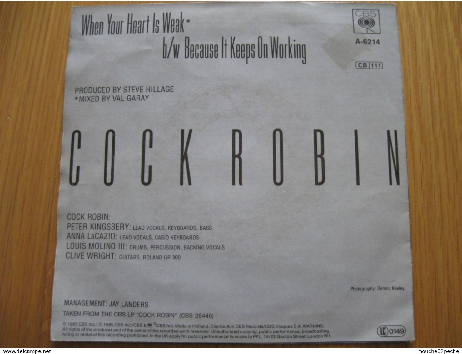 45 T - COCK ROBIN - WHEN YOUR HEART IS WEAK - Disco & Pop