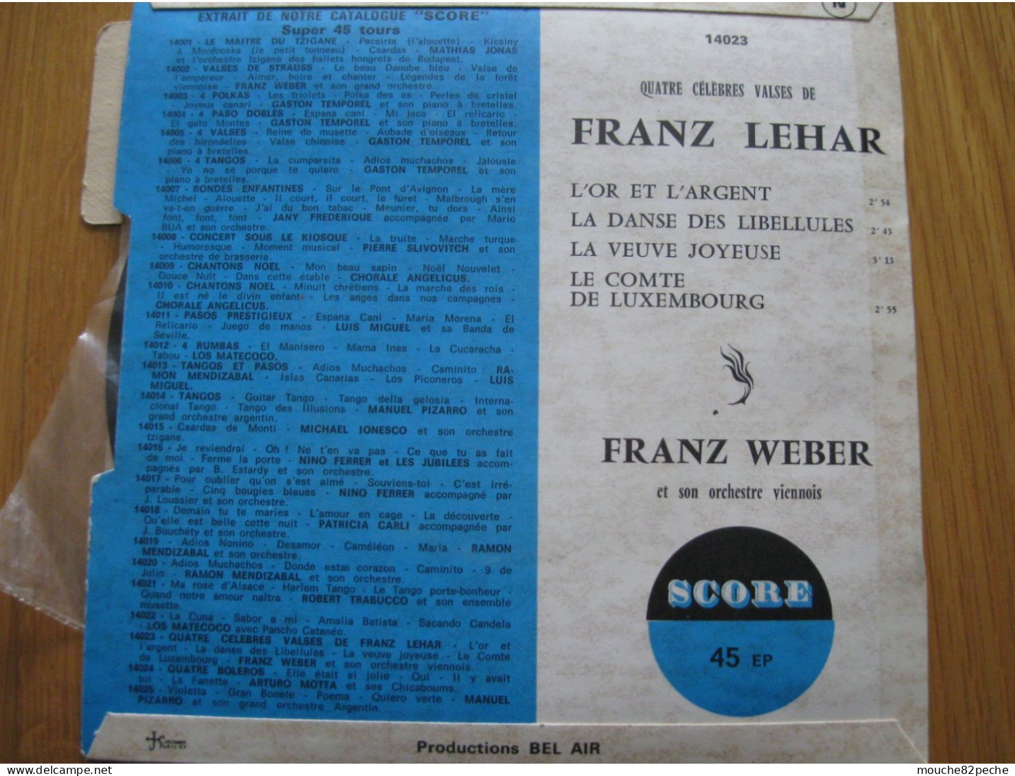 45 T - 4 CELEBRES VALSES DE FRANZ LEHAR - Classique