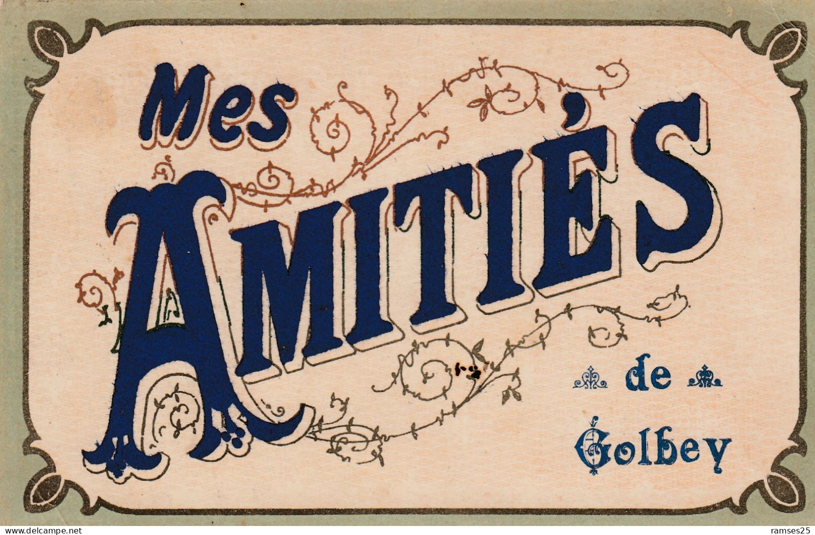 (251)  CPA  Golbey Mes Amitiés 1908 ( Carte Avec De La Feutrine ) - Golbey
