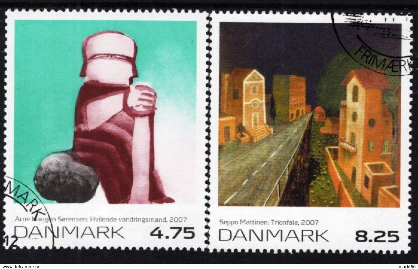 Denmark - 2007 - Art - Arne Sorensen And Seppo Mattinen - Cancelled Stamp Set - Gebraucht