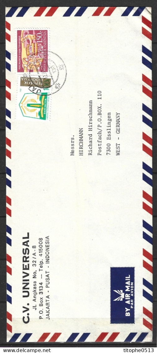INDONESIE. N°926 De 1981 Sur Enveloppe Ayant Circulé. Armoiries De La Province D'Aceh. - Briefe U. Dokumente