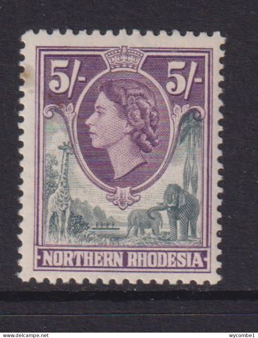 NORTHERN RHODESIA   - 1953 Elizabeth II 5s  Hinged Mint (Light Stain Top Left) - Rodesia Del Norte (...-1963)