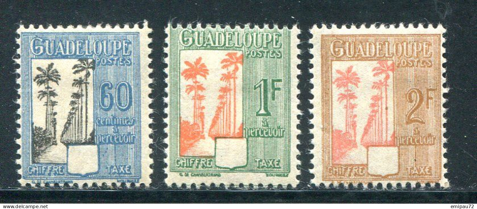 GUADELOUPE- Taxe Y&T N°38 à 40- Neufs Avec Charnière * - Timbres-taxe