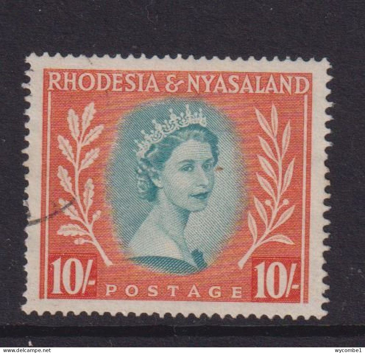 RHODESIA AND NYASALAND   - 1954 Elizabeth II 10s Used As Scan - Rhodesia & Nyasaland (1954-1963)