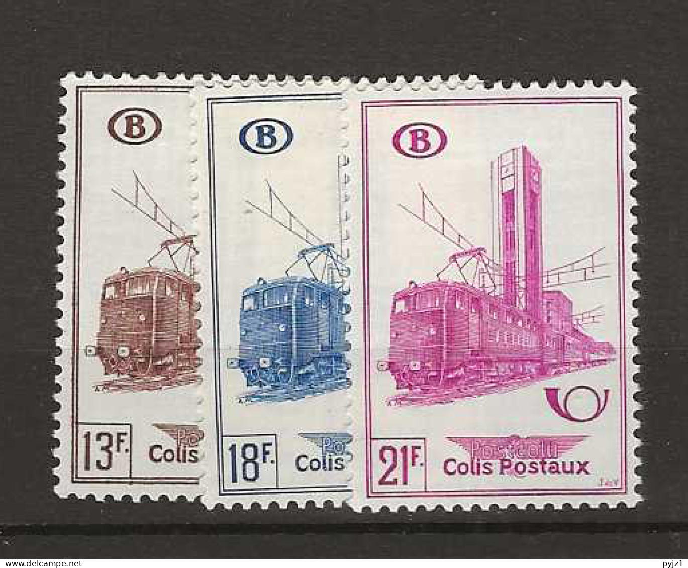 1954 MNH Belgium Railway Parcel Stamps Mi 41-43 - Other & Unclassified