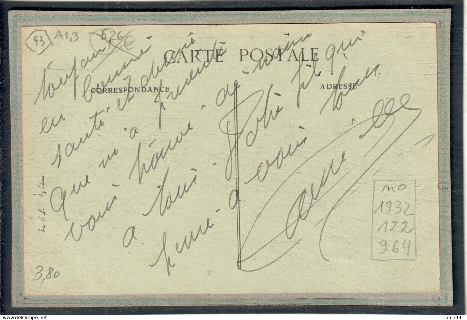 CPA  (93) BOBIGNY - Mots Clés: Canal De L'Ourcq, Chemin De Halage, écluse, Péniche, Quai - 1920 - Bobigny
