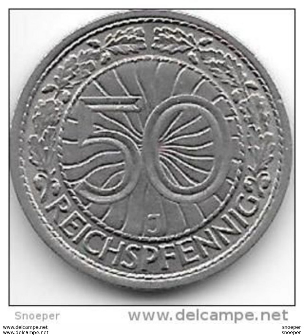*weimar Rep 50   Pfennig 1928 J Km 49    Xf+ !!! Catalog Val 40,00$ - 50 Renten- & 50 Reichspfennig