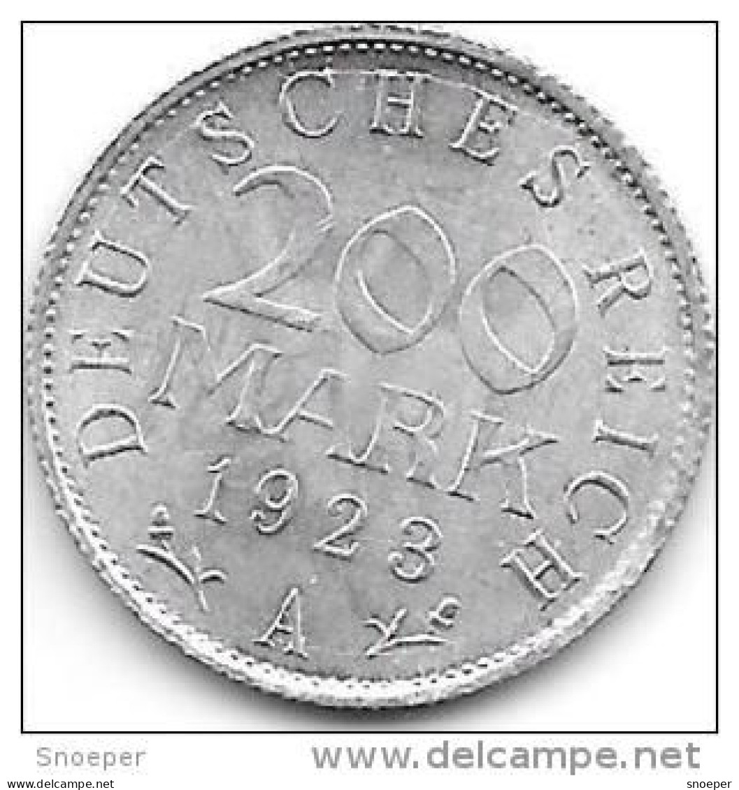 Weimar Rep 200 Mark  1923  A  Km 35    Xf +!!! - 200 & 500 Mark