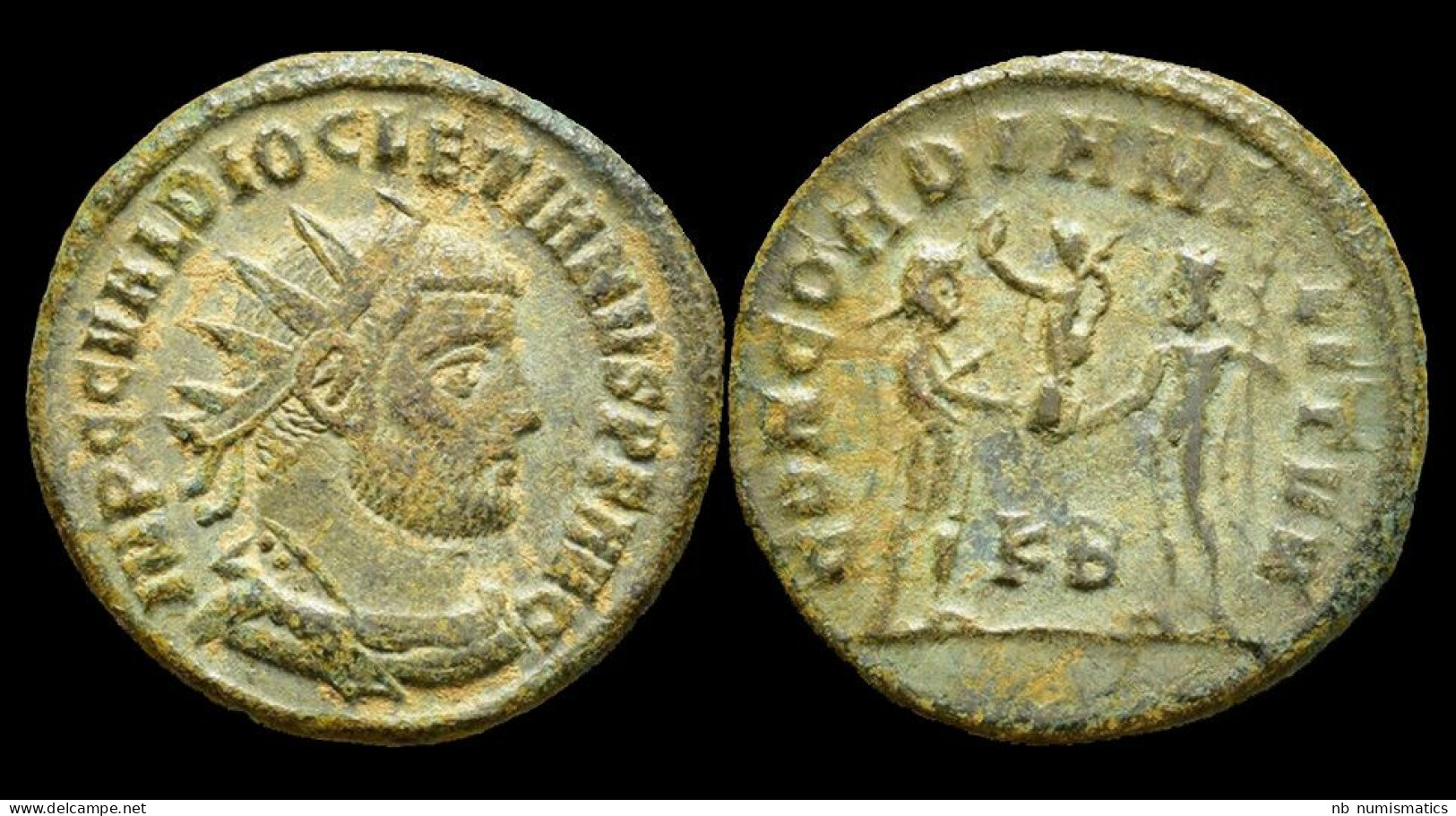 Diocletian AE Post Reform Radiate Emperor Receiving Victory On Globe - The Tetrarchy (284 AD To 307 AD)