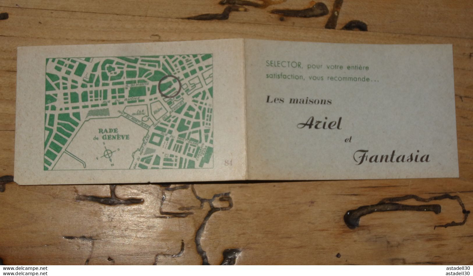 Carte Depliant Commercial, Ariel Et Fantasia A GENEVE ........ C  ....... E2-100c - Schweiz