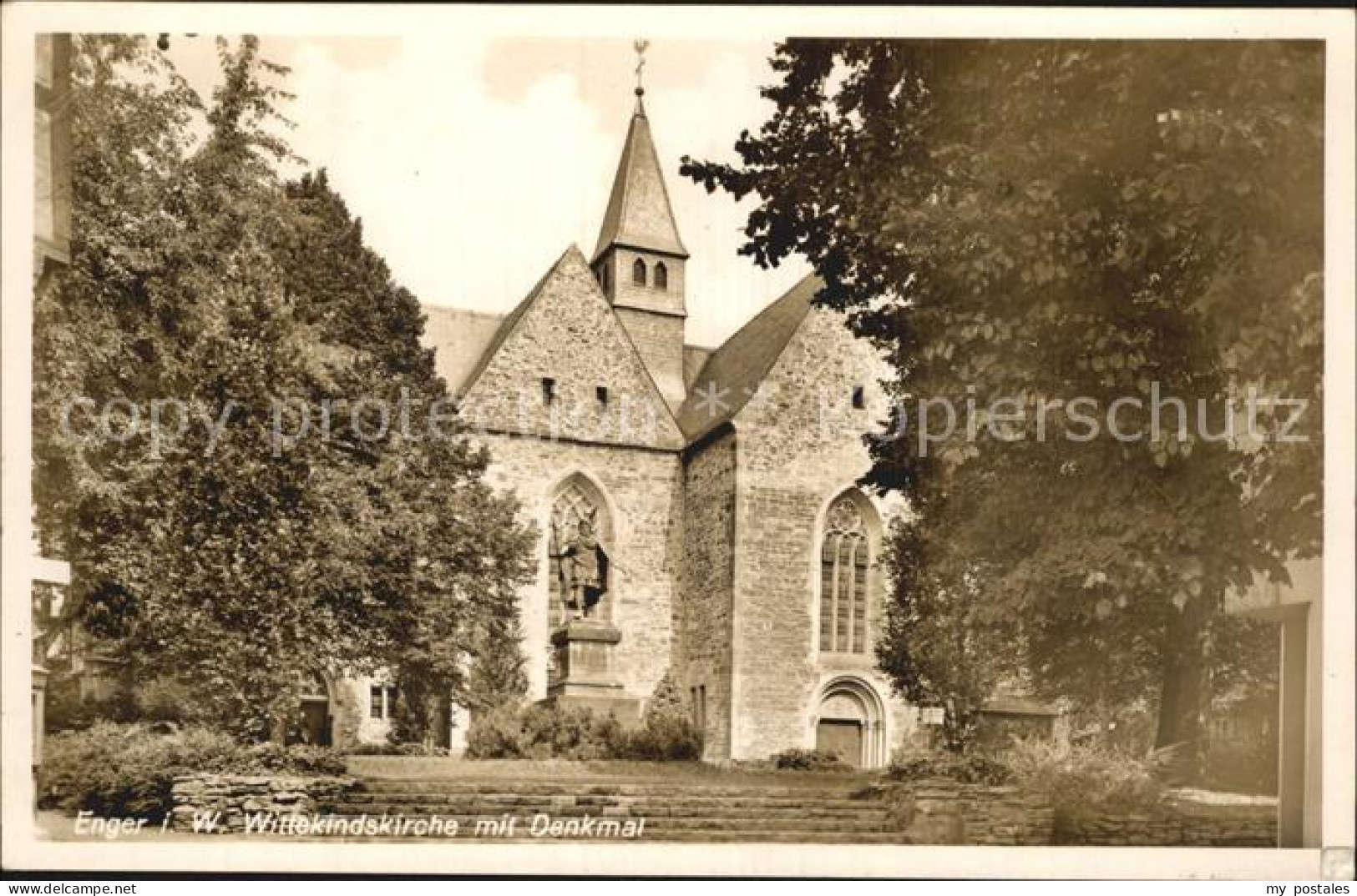 42562052 Enger Wittekindskirche Mit Denkmal Enger - Enger