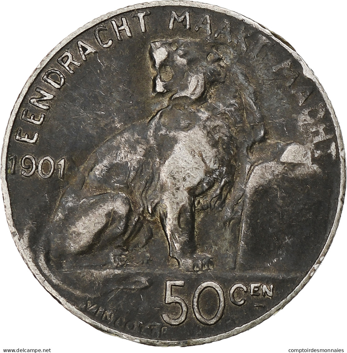 Belgique, Leopold II, 50 Centimes, 1901, Bruxelles, TTB, Argent, KM:51 - 50 Centimes