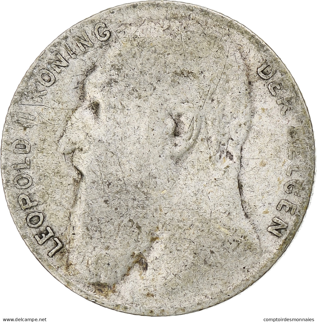 Belgique, Leopold II, 50 Centimes, 1901, Bruxelles, B+, Argent, KM:51 - 50 Centimes