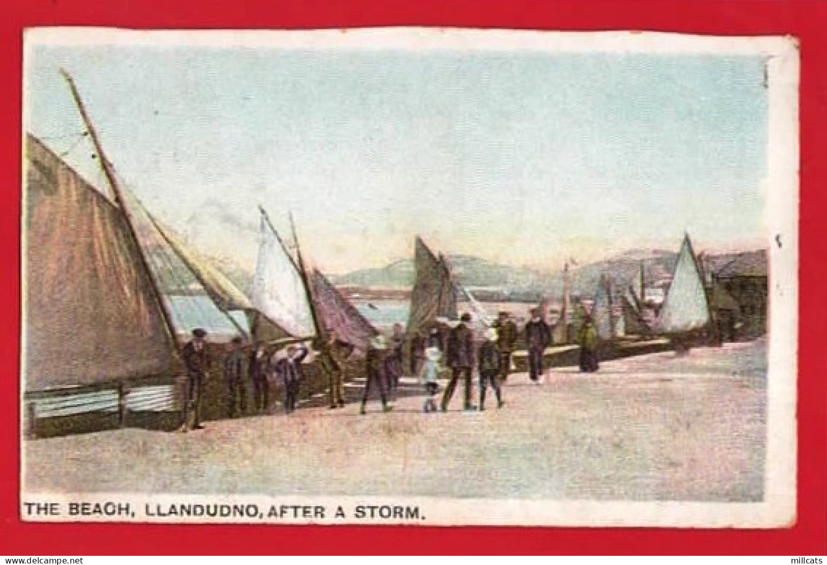 CAERNARVONSHIRE  LLANDUDNO  BEACH AFTRE STORM  FISHING BOATS  Pu 1905 - Caernarvonshire