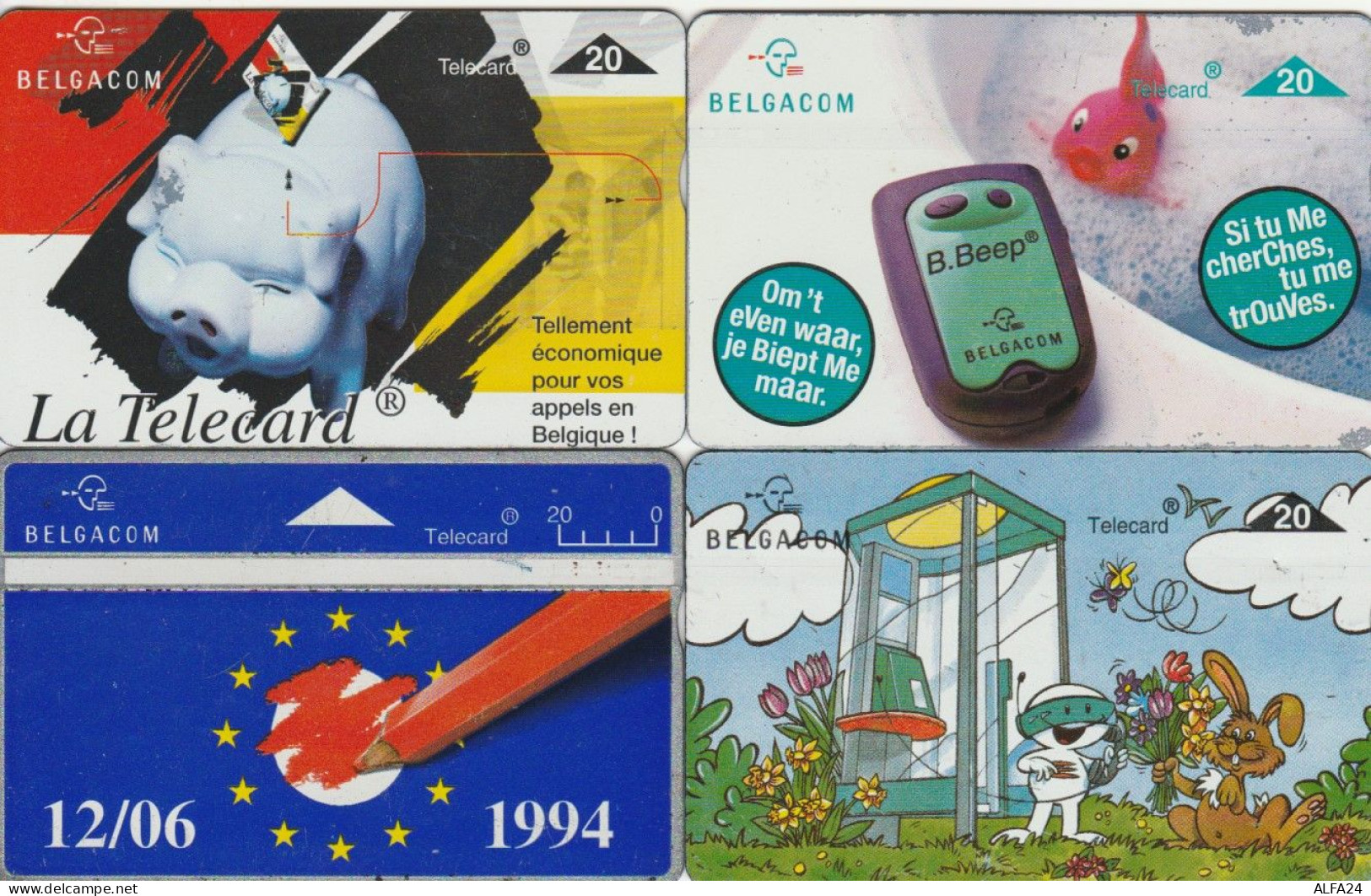 LOT 4 PHONE CARDS BELGIO (PY2014 - Without Chip