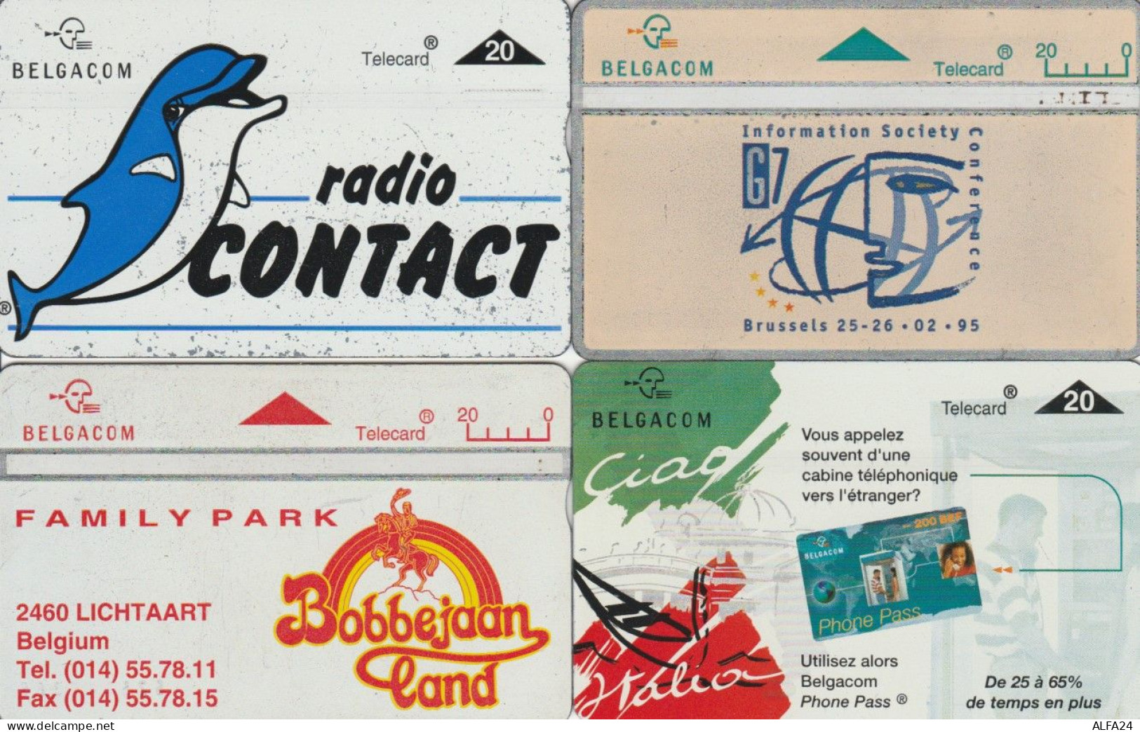 LOT 4 PHONE CARDS BELGIO (PY2013 - Without Chip