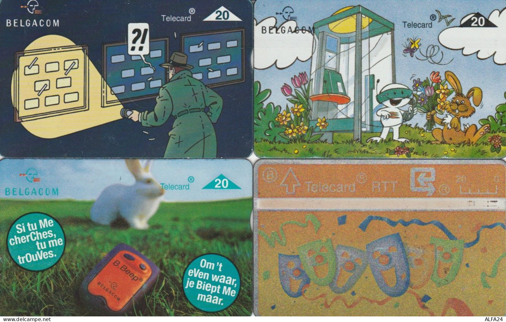 LOT 4 PHONE CARDS BELGIO (PY2010 - Without Chip