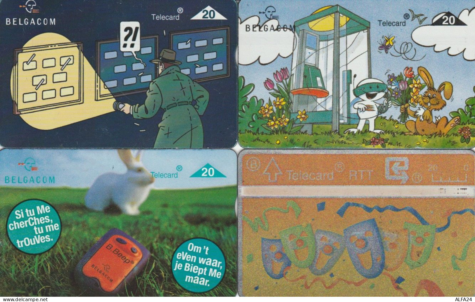 LOT 4 PHONE CARDS BELGIO (PY2010 - Senza Chip