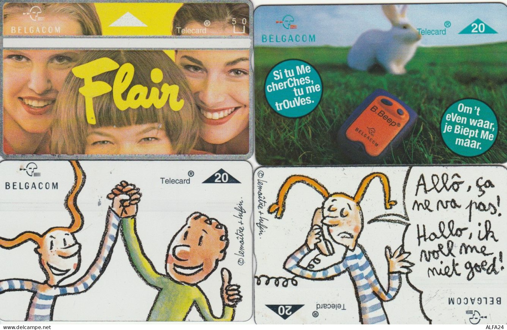 LOT 4 PHONE CARDS BELGIO (PY2012 - Without Chip