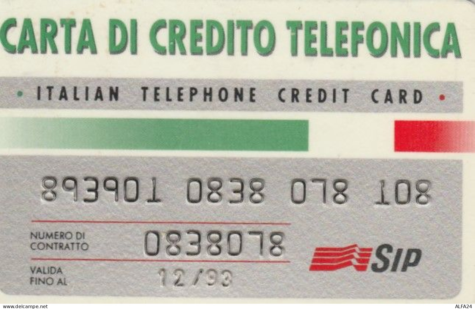 CARTA DI CREDITO TELEFONICA 12/93 (PY1653 - Usi Speciali