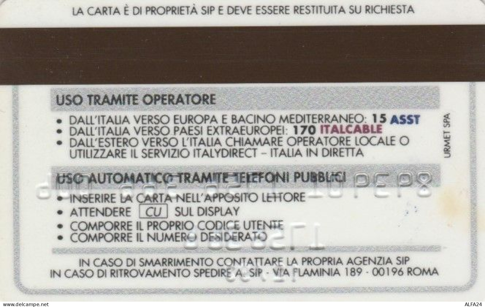 CARTA DI CREDITO TELEFONICA 12/93 (PY1648 - Speciaal Gebruik