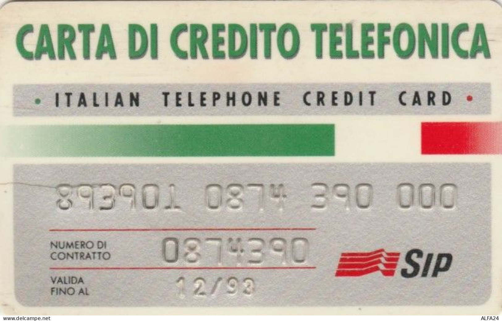 CARTA DI CREDITO TELEFONICA 12/93 (PY1658 - Usages Spéciaux