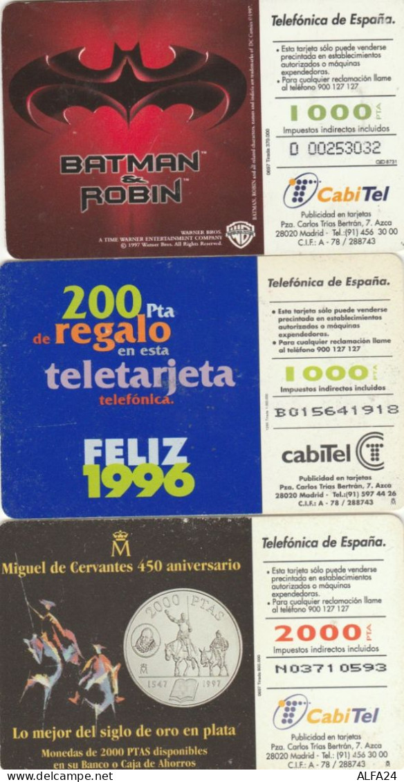 LOT 3 PHONE CARDS SPAGNA (PY2009 - Autres & Non Classés