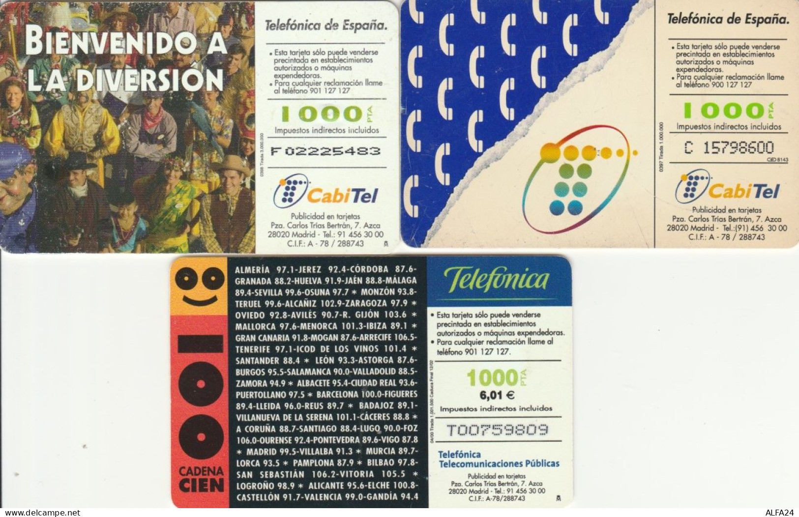 LOT 3 PHONE CARDS SPAGNA (PY2021 - Other & Unclassified