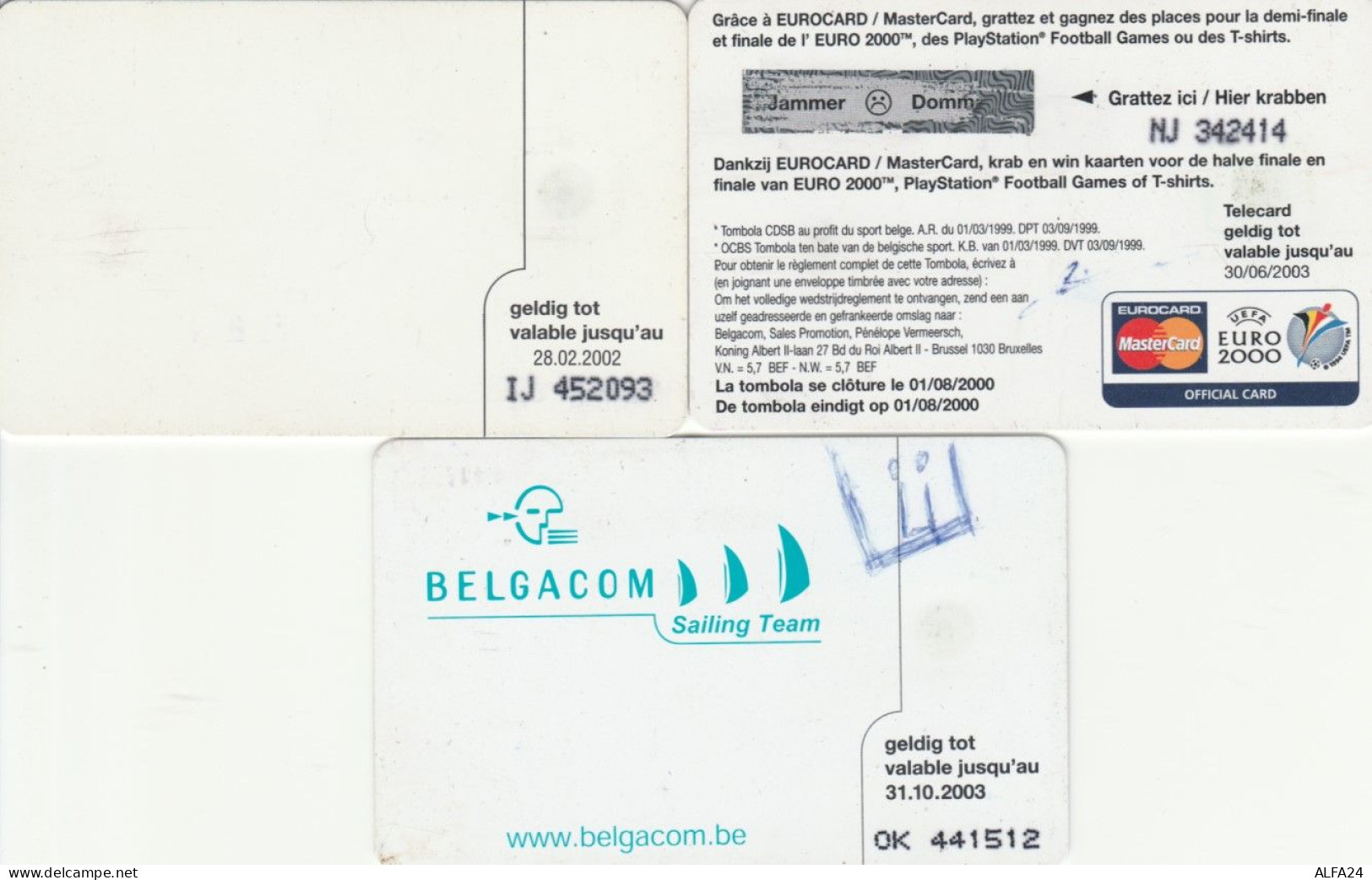 LOT 3 PHONE CARDS BELGIO (PY2015 - Con Chip